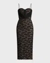 Zac Posen Lace Midi Dress In Black