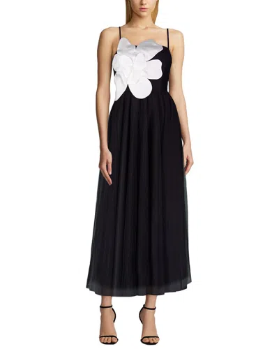 Zac Posen Floral Motif Tulle Midi Dress