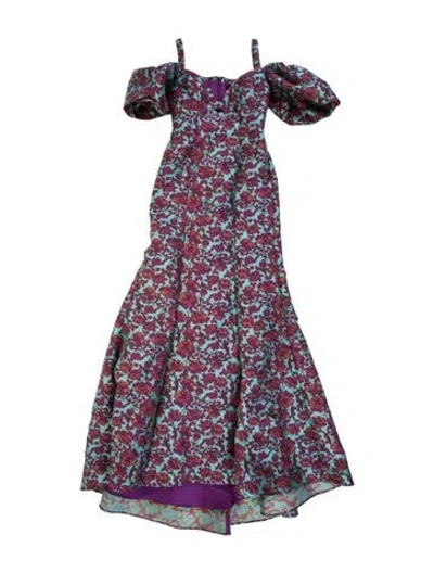 Pre-owned Zac Posen Floral Print Long Dress In Pink