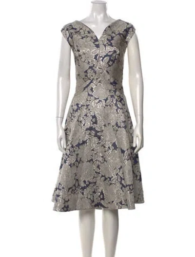 Pre-owned Zac Posen Floral Print Midi Length Dress W/ Tags In Multicolor