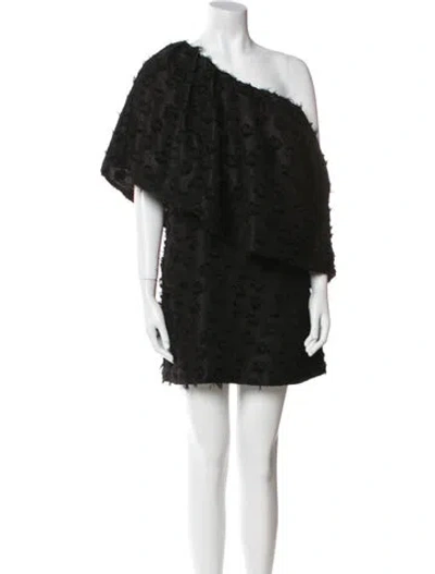 Pre-owned Zac Posen Floral Print Mini Dress In Black