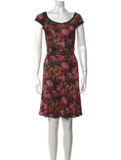 Pre-owned Zac Posen Floral Print Mini Dress In Pink