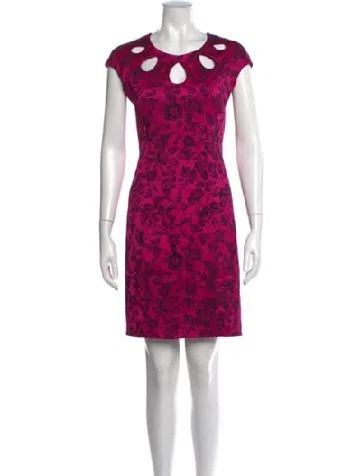 Pre-owned Zac Posen Floral Print Mini Dress In Purple