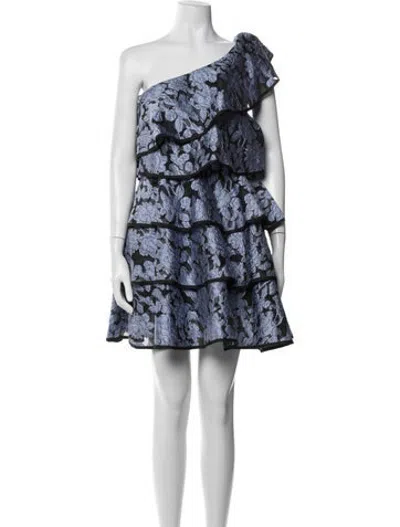 Pre-owned Zac Posen Floral Print Mini Dress W/ Tags In Blue