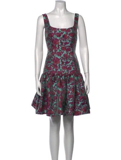 Pre-owned Zac Posen Floral Print Mini Dress W/ Tags In Purple