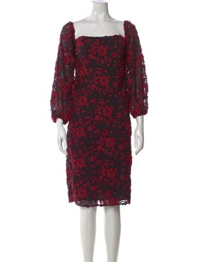 Pre-owned Zac Posen Floral Print Mini Dress W/ Tags In Red
