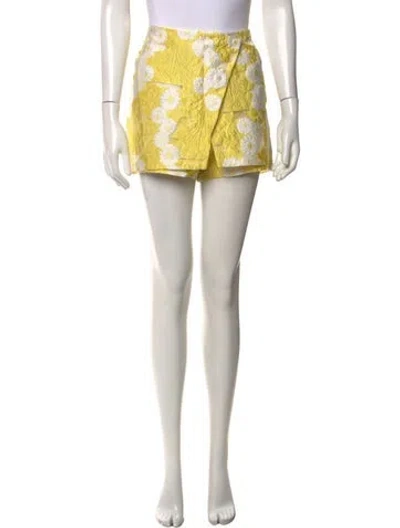 Pre-owned Zac Posen Floral Print Mini Shorts In Black