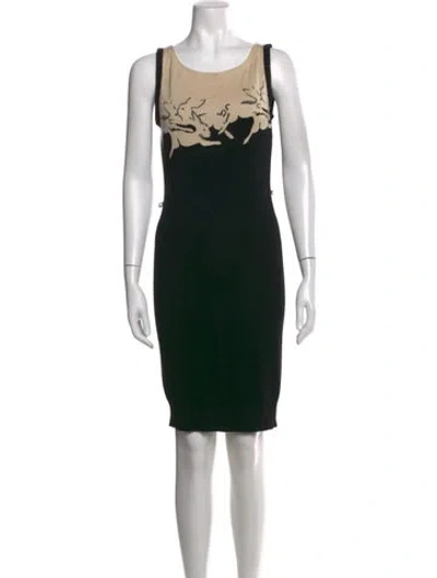 Pre-owned Zac Posen Graphic Print Knee-length Dress In Black