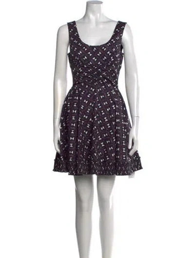 Pre-owned Zac Posen Graphic Print Mini Dress In Multi