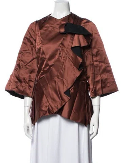 Pre-owned Zac Posen Jacket In Brown