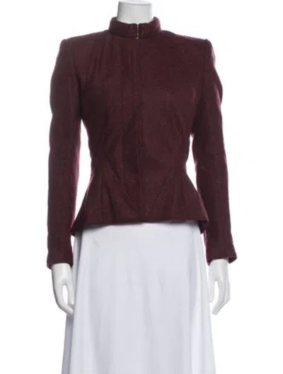 Pre-owned Zac Posen Jacket In Burgundy