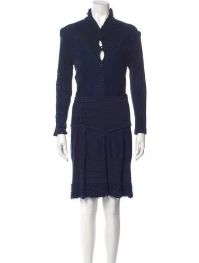Pre-owned Zac Posen Knee-length Dress In Blue