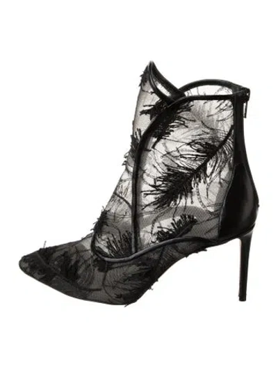Pre-owned Zac Posen Lace Lace Pattern Boots In Black