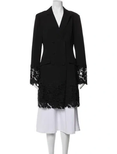 Pre-owned Zac Posen Lace Pattern Coat In Black