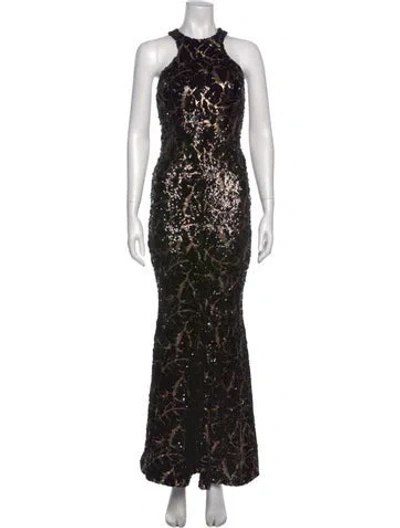 Pre-owned Zac Posen Lace Pattern Long Dress In Multi