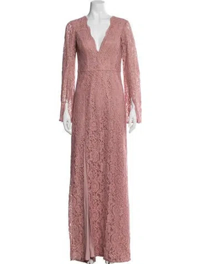 Pre-owned Zac Posen Lace Pattern Long Dress W/ Tags In Pink