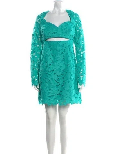 Pre-owned Zac Posen Lace Pattern Mini Dress W/ Tags In Blue