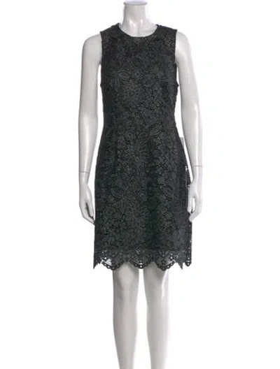 Pre-owned Zac Posen Lace Pattern Mini Dress W/ Tags In Gray