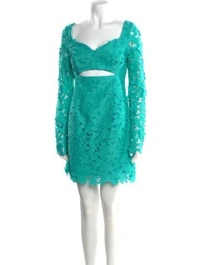 Pre-owned Zac Posen Lace Pattern Mini Dress W/ Tags In Green