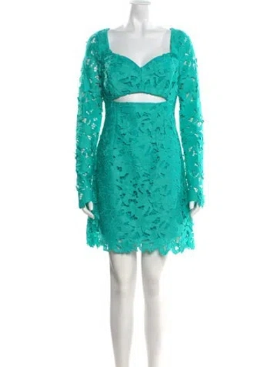 Pre-owned Zac Posen Lace Pattern Mini Dress W/ Tags In Green