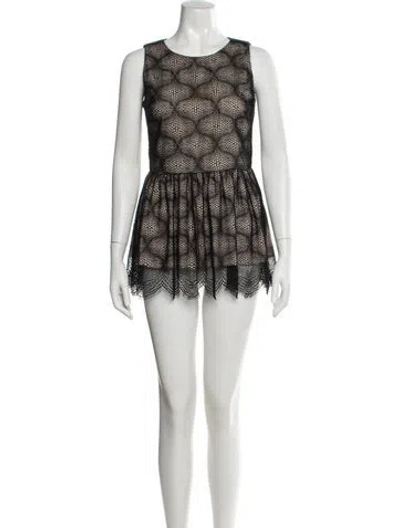 Pre-owned Zac Posen Lace Pattern Mini Dress In White