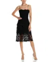 Zac Posen Sleeveless Tiered Lace Midi Dress In Black