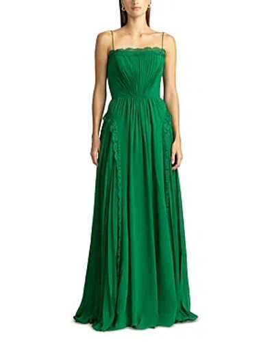 Zac Posen Women's Pleated Tulle Gown In Alpine