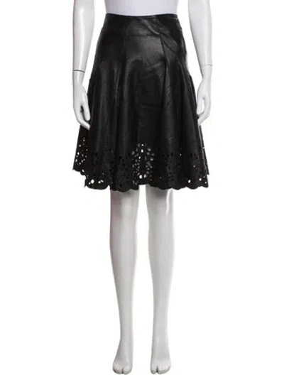 Pre-owned Zac Posen Lasercut Accents Mini Skirt In Black
