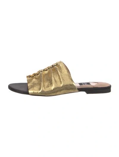 Pre-owned Zac Posen Leather Animal Print Slides