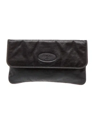 Pre-owned Zac Posen Leather Clutch In Black