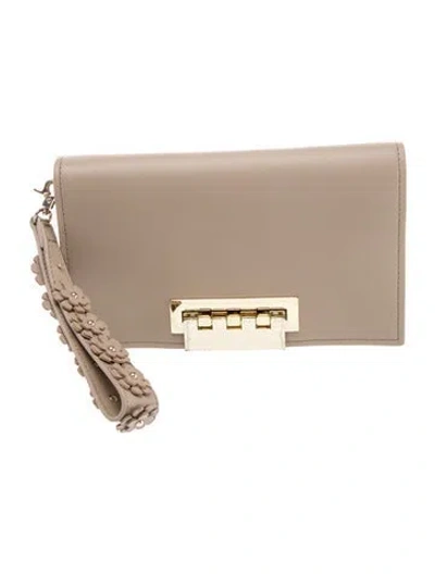 Pre-owned Zac Posen Leather Clutch In Neutrals