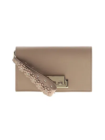 Pre-owned Zac Posen Leather Clutch In Tan