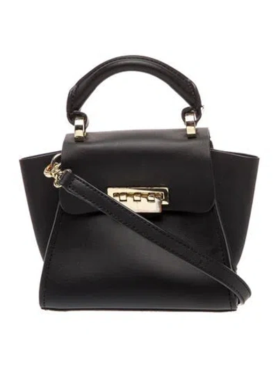 Pre-owned Zac Posen Leather Crossbody Bag In Black
