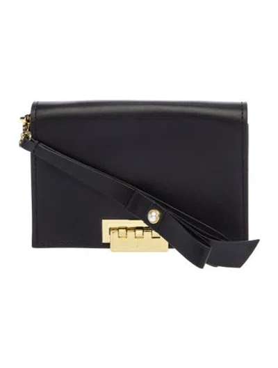 Pre-owned Zac Posen Leather Crossbody Bag In Black