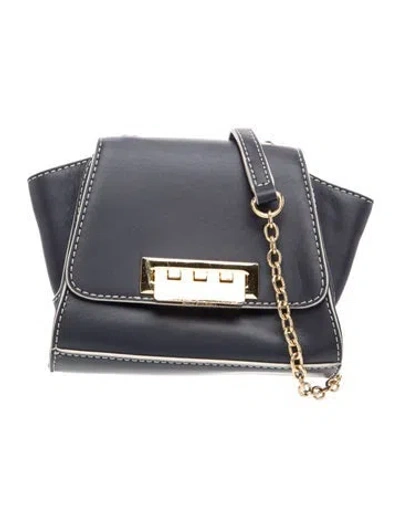 Pre-owned Zac Posen Leather Crossbody Bag In Blue