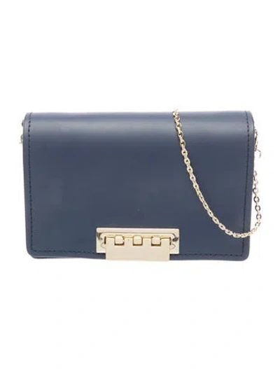 Pre-owned Zac Posen Leather Crossbody Bag In Blue