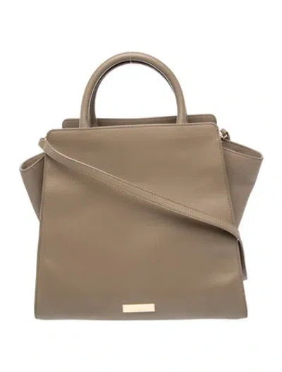 Pre-owned Zac Posen Leather Crossbody Bag In Brown