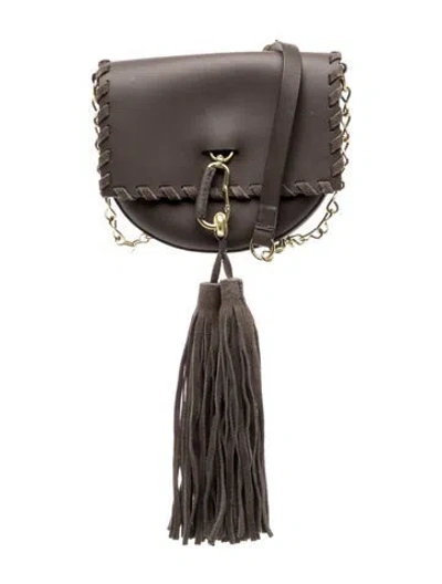Pre-owned Zac Posen Leather Crossbody Bag In Brown