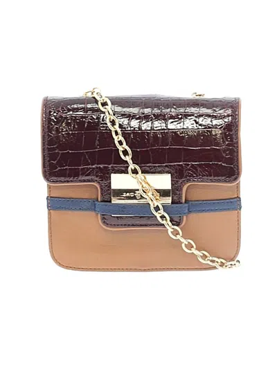Pre-owned Zac Posen Leather Crossbody Bag In Burgundy