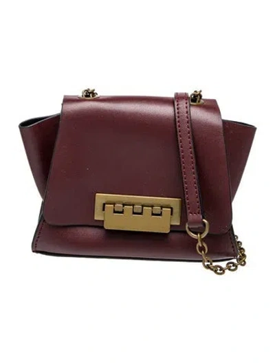 Pre-owned Zac Posen Leather Crossbody Bag In Burgundy