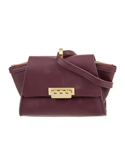 Pre-owned Zac Posen Leather Crossbody Bag In Purple