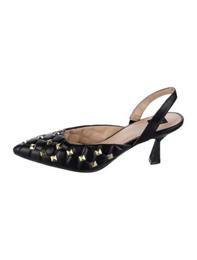Pre-owned Zac Posen Leather Patterned Slingback Pumps In Blue