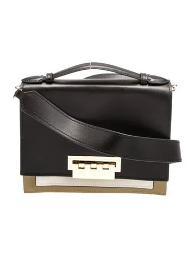 Pre-owned Zac Posen Leather Shoulder Bag In Black