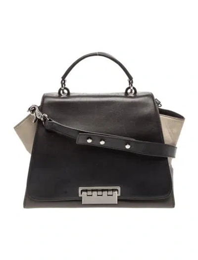 Pre-owned Zac Posen Leather Shoulder Bag In Black