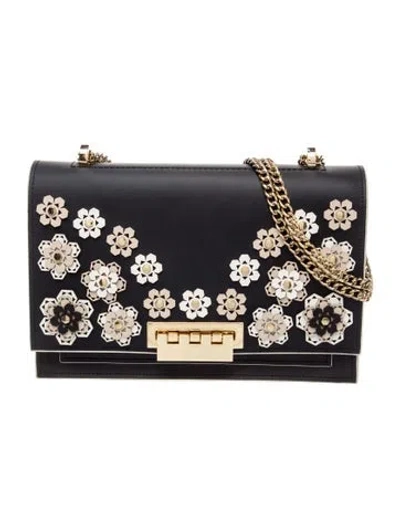 Pre-owned Zac Posen Leather Shoulder Bag In Black