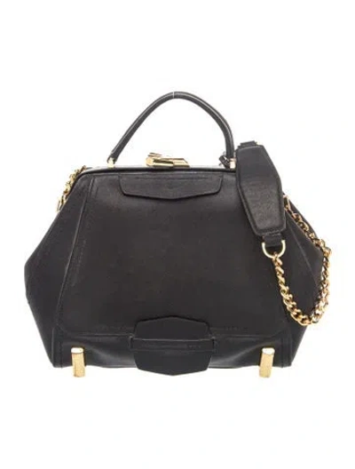 Pre-owned Zac Posen Leather Shoulder Bag In Black