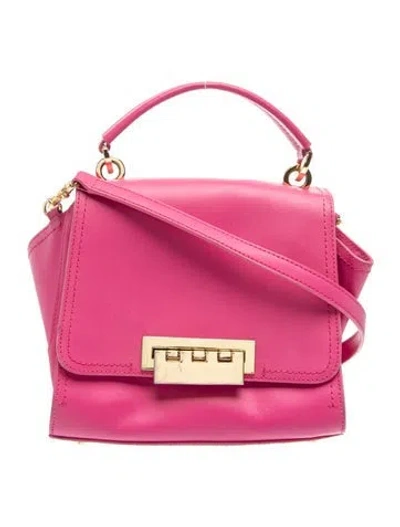 Pre-owned Zac Posen Leather Shoulder Bag In Burgundy