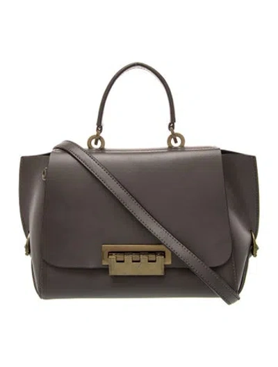 Pre-owned Zac Posen Leather Top Handle Bag In Black