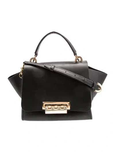 Pre-owned Zac Posen Leather Top Handle Bag In Black