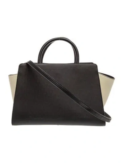 Pre-owned Zac Posen Leather Top Handle Bag In Black